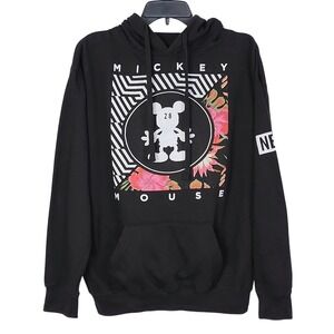 NEFF x Disney Mickey Mouse Floral Graphic Print Hoodie Adult Womens Medium Black